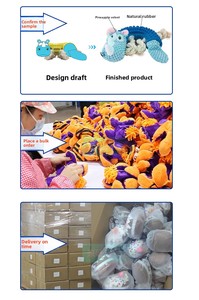 ของเล่นสุนัขรูปไดโนเสาร์ Fuufome แบบมีเสียงบีบ - ของเล่นตุ๊กตาผ้ากำมะหยี่ทนทานสำหรับสุนัขพันธุ์ใหญ่ ช่วยไล่ความเบื่อหน่ายและเล่นดึงดึงกัน - Product Image 3