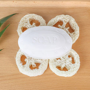 Portable Natural Loofah Soap Tray with Modern Design Plant Fiber Loofah Slices and Draining Rack - Product Image 2