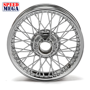 ล้อโครเมียมแบบคลาสสิกสไตล์อังกฤษ ขนาด 15x4 นิ้ว 48 ก้าน ดุม 42 มม. สำหรับ Austin Healey MG Triumph TR TVR - Product Image 4