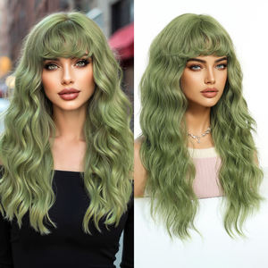 <span class=keywords><strong>Peluca</strong></span> <span class=keywords><strong>de</strong></span> fiesta <span class=keywords><strong>de</strong></span> Cosplay <span class=keywords><strong>de</strong></span> <span class=keywords><strong>Drag</strong></span> <span class=keywords><strong>Queen</strong></span> <span class=keywords><strong>de</strong></span> Halloween, <span class=keywords><strong>peluca</strong></span> sintética recta verde degradado <span class=keywords><strong>de</strong></span> 22 ", flequillo rizado largo, ondas inspiradas en Billie Eilish para - Product Image 2