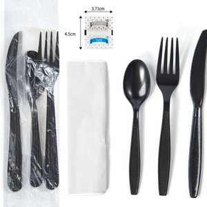 Ensemble de couverts en plastique robustes ensembles de couverts jetables <span class=keywords><strong>Forchette</strong></span> cuillères en plastique fourchettes et couteaux Nipkin - Product Image 3