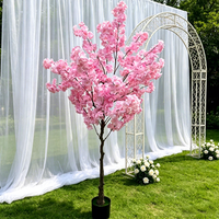 Grand Arbre Artificiel en Tissu Faux Sakura en Pot pour Décoration de Mariage, Maison, Bureau, Restaurant, Hôtel, Magasin, Bar