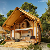 Tente Safari Moderne Style Loft à Deux Étages, Lodge de Glamping de Luxe avec Vue Panoramique, Cabane de Vacances pour les Familles
