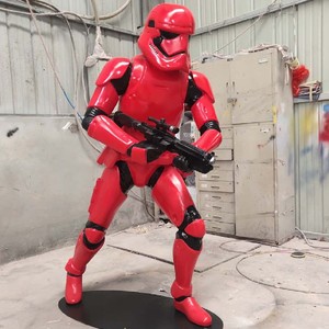 รูปปั้นทหารสามตัวทำจากไฟเบอร์กลาสสีขาวขนาดใหญ่รูปปั้นดาวสงครามสตอร์มทรูปเปอร์ - Product Image 6