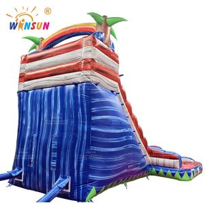 WINSUN Toboggan aquatique gonflable incurvé en PVC personnalisé, motif marbre <span class=keywords><strong>tropical</strong></span> coloré, pour adultes et enfants - Product Image 5