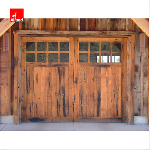 Alland personalizado americano al por mayor grano de madera nuevo diseño aislado residencial doble <span class=keywords><strong>puerta</strong></span> de garaje para el hogar personalizado Villa moderna - Product Image 2
