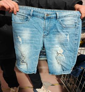 Shorts en jean pour hommes grande taille d'occasion, style classique décontracté, vente en gros de vêtements usagés en vrac, directement de l'usine - Product Image 6