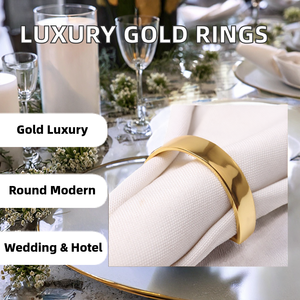 Anillos de Servilleta Redondos de Metal Dorado de Lujo al por Mayor de Ychon para Decoración Moderna de Bodas y Hoteles - Product Image 2