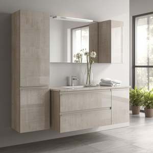 Meubles de salle de bain en marbre de luxe Newstar, armoire de salle de bain moderne, dalle de marbre Calacatta Viola, tiroir, meuble de salle de bain avec lavabo - Product Image 2