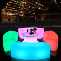 Yeni parlayan mobilya LED mobilya açık olay parti için LED sehpa ve sandalye olay için led çubuk masa