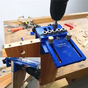 ドリルガイドロケーターパンチャーツール用の調整可能なダウエリングジグ木工ポケット穴ジグ