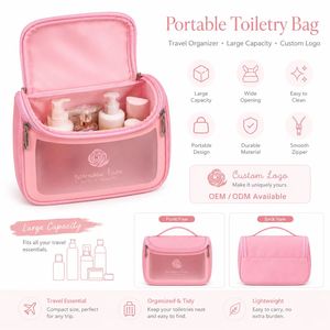 OEM Custom Logo Cosmetic Organizer Bag Frosted PVC <b>Makeup</b> <b>Case</b> Travel Toiletry Pouch Bulk Wholesale Supplier Factory - Product Image 6