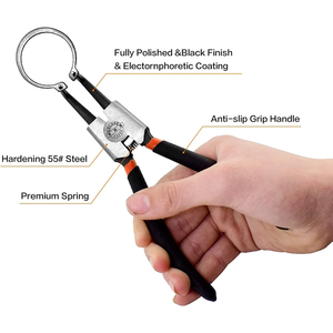 13 pulgadas de mandíbula recta/doblada, anillo de seguridad externo interno, tipo americano, alicate pense, anillo de presión interno de Nariz recta - Product Image 5