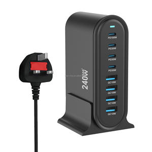 Multipropósito más <span class=keywords><strong>barato</strong></span> Puerto múltiple rápido teléfono <span class=keywords><strong>celular</strong></span> tipo C carga de viaje adaptador Usb de escritorio 240W vatios cargador Gan móvil - Product Image 3