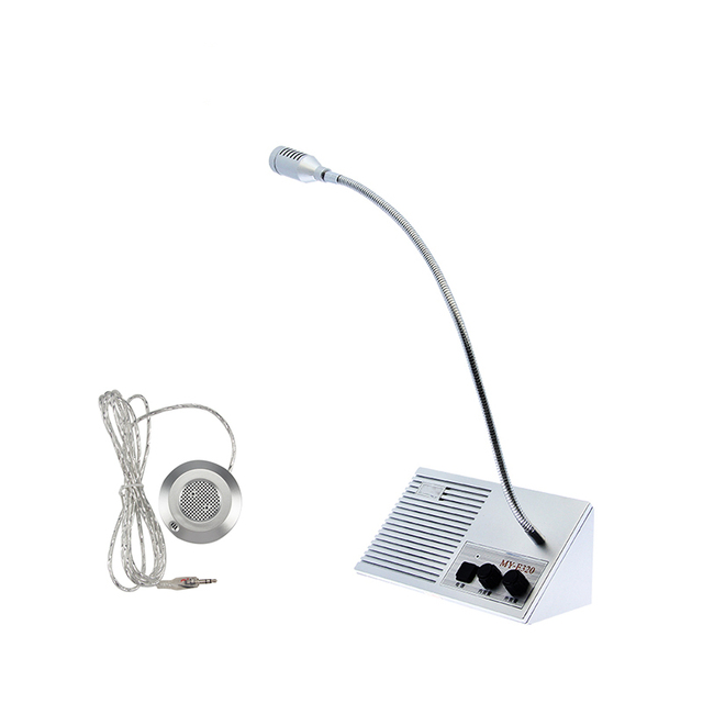 Hands Free Two Way Talk Through Glass Counter Speaker Window Intercom System
