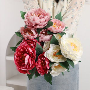 Fleurs de pivoine artificielles, 7 têtes, en soie, haute simulation, décoration de mariage, décoration de la maison, ornement de table - Product Image 2