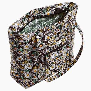 Coquette Estética <span class=keywords><strong>pequeña</strong></span> Floral Tote Weekender Rosa Bolsa de viaje bolsillo antideslizante frontal Bolso acolchado de algodón para mujer - Product Image 6