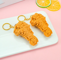 Llavero Creativo de Comida de Simulación: Papas Fritas y Pollo Frito de PVC con Anillo de Aleación de Zinc para Accesorios de Comida