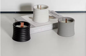 Bougie en ciment artisanale écologique - Aromathérapie - Parfum romantique - Décoration d'intérieur - Cadeau pour Noël - Cylindrique - Product Image 6