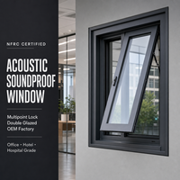 Ventana de Aluminio con Toldo CE NFRC, Abatible, Eficiente Energéticamente, Doble Acristalamiento, Personalizada, OEM, Comercial, Impermeable, Acústica, Directo de Fábrica