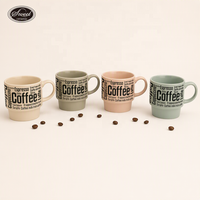 Ensemble de tasses à café empilables SWT avec support en métal, quatre pièces, vente en gros, ensemble de tasses en céramique personnalisables