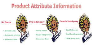 Llavero acrílico de moda con logotipo personalizado, abalorios epoxi con fondo translúcido - Product Image 5