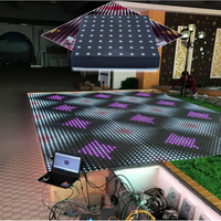 8x8pcs RGB 3-en-1 5050 RGB SMD LED Éclairage de scène portable pour piste de danse, montage au sol, 20W, contrôle DMX, CRI90, 5000K, dimmable