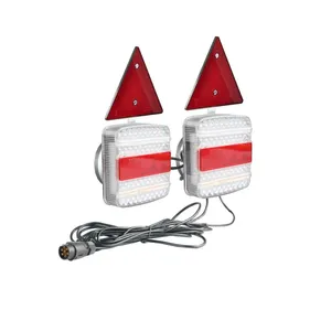 12V 24V hình chữ nhật Xe Tải xe trailer thuyền Caravan LED kết hợp đuôi ánh sáng với phản xạ/dừng/đuôi/Đèn báo - Product Image 1