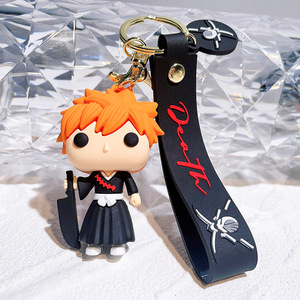 6 Gaya Gantungan Kunci Anime Bleach Plastik PVC dengan Cetak Digital untuk Dekorasi Tas Sekolah dan Ransel - Product Image 5