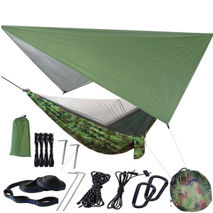 <span class=keywords><strong>Hamac</strong></span> de camping extérieur avec <span class=keywords><strong>moustiquaire</strong></span>, auvent, tissu imperméable, tente d'arbre portable pour une ou deux personnes, utilisation en extérieur. - Product Image 6