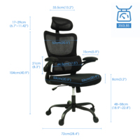 Chaise de bureau ergonomique moderne pour ordinateur portable, avec accoudoirs pliables et hauteur réglable, vente en gros d'usine, mobilier de bureau