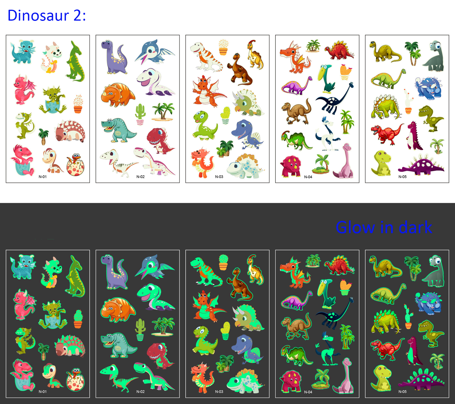 Dinosaurs 2- 5 pcs/bag