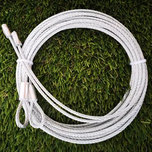 สายเคเบิล/<span class=keywords><strong>ลวด</strong></span>เหล็กสำหรับประตูโรงรถแบบแบ่งส่วน 7X19 M102-3125 SL พร้อมตัวหยุด ขนาด 3.18 มม. มาตรฐาน ASTM ชุบสังกะสี สำหรับงานดัด เชื่อม ตัด - Product Image 1