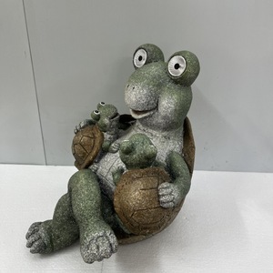 Figurine de tortue mère et bébé à énergie solaire Quanfangyuan, décoration de jardin extérieur, sculpture d'animal de dessin animé, 31x28x34cm - Product Image 4