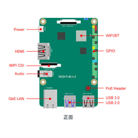 Carte de développement Rock Pi 4B Rockchip RK3399 six cœurs WIFI BT 5.0, mini carte mère, ordinateur monocarte, remplacement du Raspberry Pi