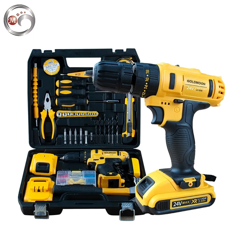GOLDMOON 21V 24V cordless power drill 10MM electric screwdriver electric hand drill wood drill
