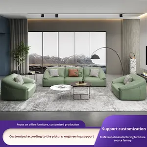 Juego de Sofás de Oficina de Cuero de Lujo Ligero - Diseño Moderno para Salas de Recepción y Reuniones, Uso en Salones de Belleza - Product Image 5