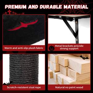 Rak dinding kucing besar, rak Dinding pasang dinding motif kucing besar, Set tempat tidur mengambang di dinding untuk kucing besar Gotik - Product Image 3