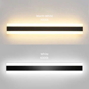 야외용 모던 IP65 방수 리니어 정원 벽등 웜 화이트 3500K 폴리카보네이트 디퓨저 스테인리스 스틸 LED 벽 조명 12W - Product Image 6