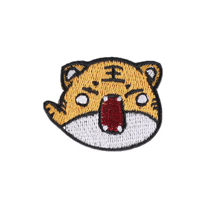 Parche de tela versátil con bordado de cabeza de tigre de dibujos animados para accesorios de ropa y gorras - Product Image 5
