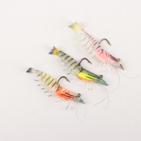Leurres souples pour crevettes, leurres souples pour la pêche aux crevettes, accessoires de pêche en eau salée
