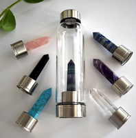 Bouteille d'eau en cristal de guérison écologique personnalisée, infuseur isolé sans Bpa avec Logo personnalisé