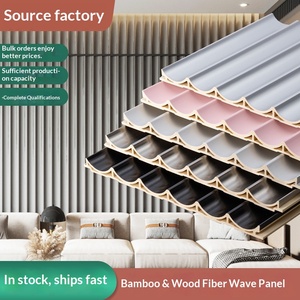 Panneaux muraux en bambou et fibres de bois écologiques, motif ondulé, sans joint, luxe léger, vente en gros pour la maison - Product Image 5