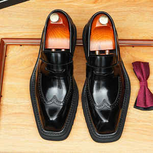 Nouvelles Chaussures Britanniques Tendance pour Hommes - Mocassins en Cuir Véritable à Lacets, Bout Carré, Formels et Décontractés, Antidérapants et Respirants - Product Image 3