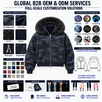 Sweat à capuche zippé unisexe surdimensionné et épais, motif camouflage marine, avec fermeture éclair bidirectionnelle et bordure en fourrure, style streetwear, fournisseur en gros pour marques