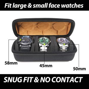Étui rigide de voyage pour montre à 3 emplacements avec étuis de montre anti-choc - Product Image 4