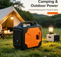 Générateur Inverter Portable 2000W Silencieux à Essence, Station d'Énergie 1800W Nominale 230V pour Camping, Camping-car, Maison, Urgence et Alimentation de Secours