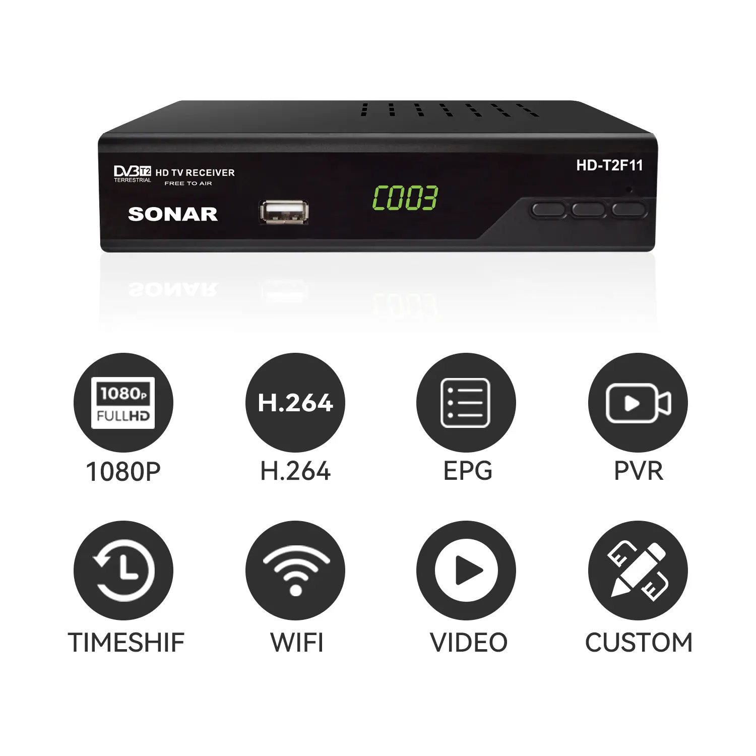 Decodificadores de TV Box LPTV, decodificador DSTV para África dvbt2, sintonizador de TV USB, decodificador DVB T2