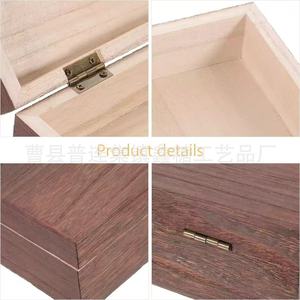 Paulownia Wood Storage Box Rectangular Flip Top Jewelry Box 6 In High With Metal Clasp For Gift Packaging - Product Image 2