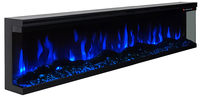 Cheminée électrique encastrable murale personnalisable 42 50 60 72 pouces, 6 couleurs de flamme, 3 faces, pour usage domestique